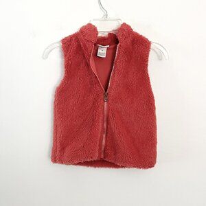 little lass // pink faux fur vest 3T